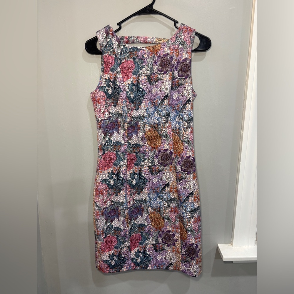 H&M Cocktail Dress Womens 8 Sleeveless Lined Multicolor Open Back Wedding Guest